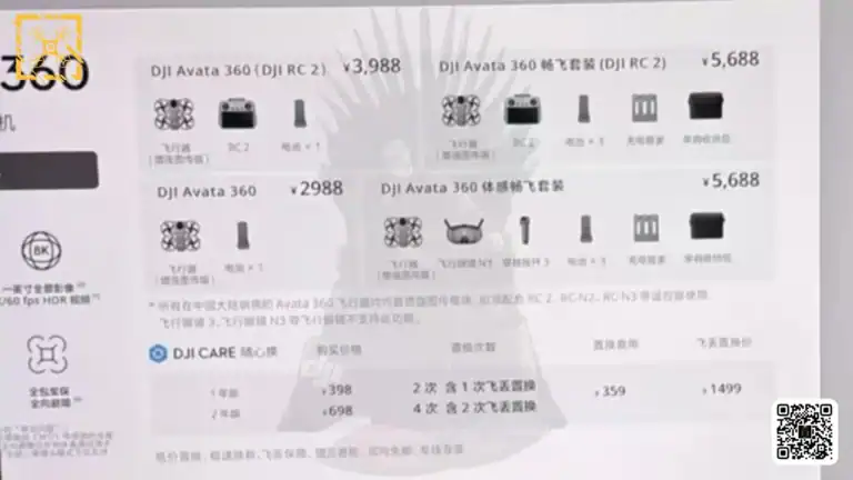 DJI Avata 360 cena – wyciek z Chin