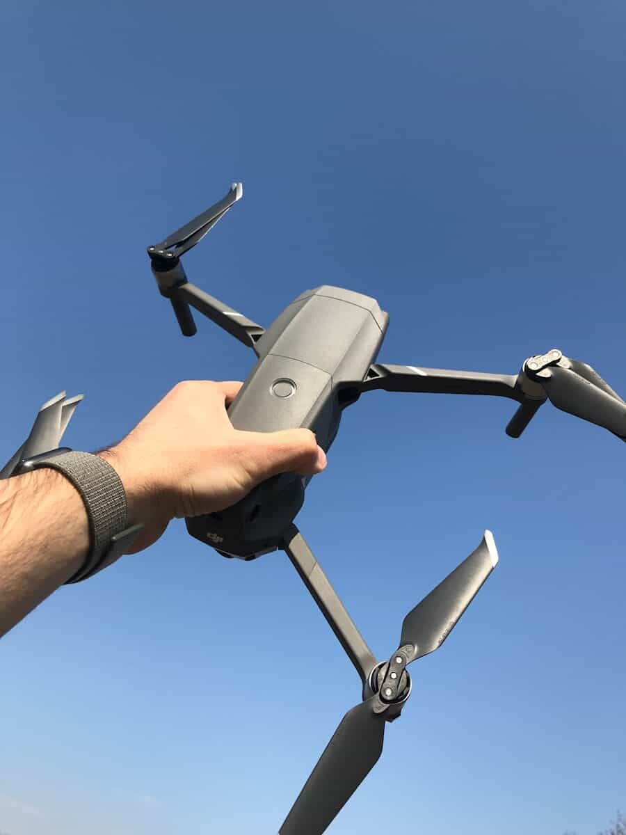 black quadcopter drone