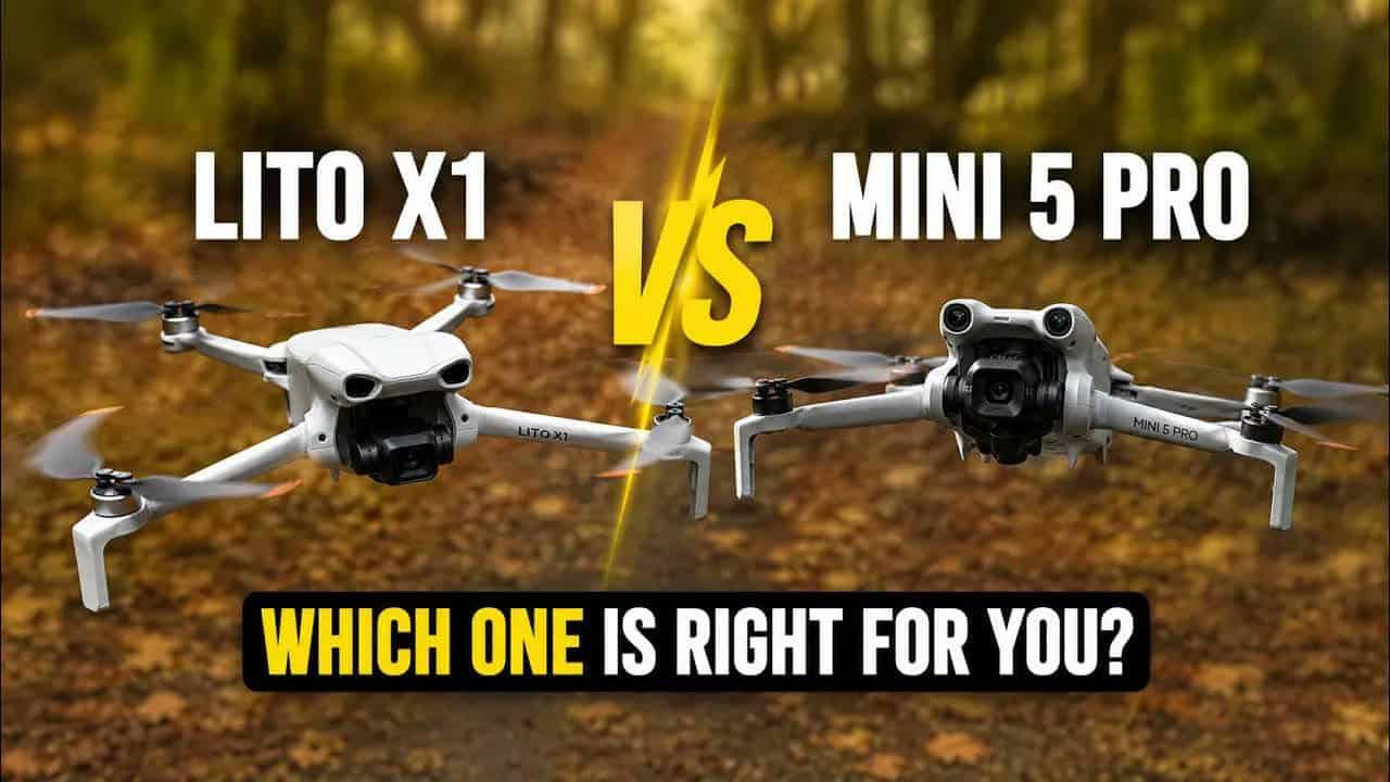 Porównanie dronów Lito X1 i Mini 5 Pro dla entuzjastów UAV.